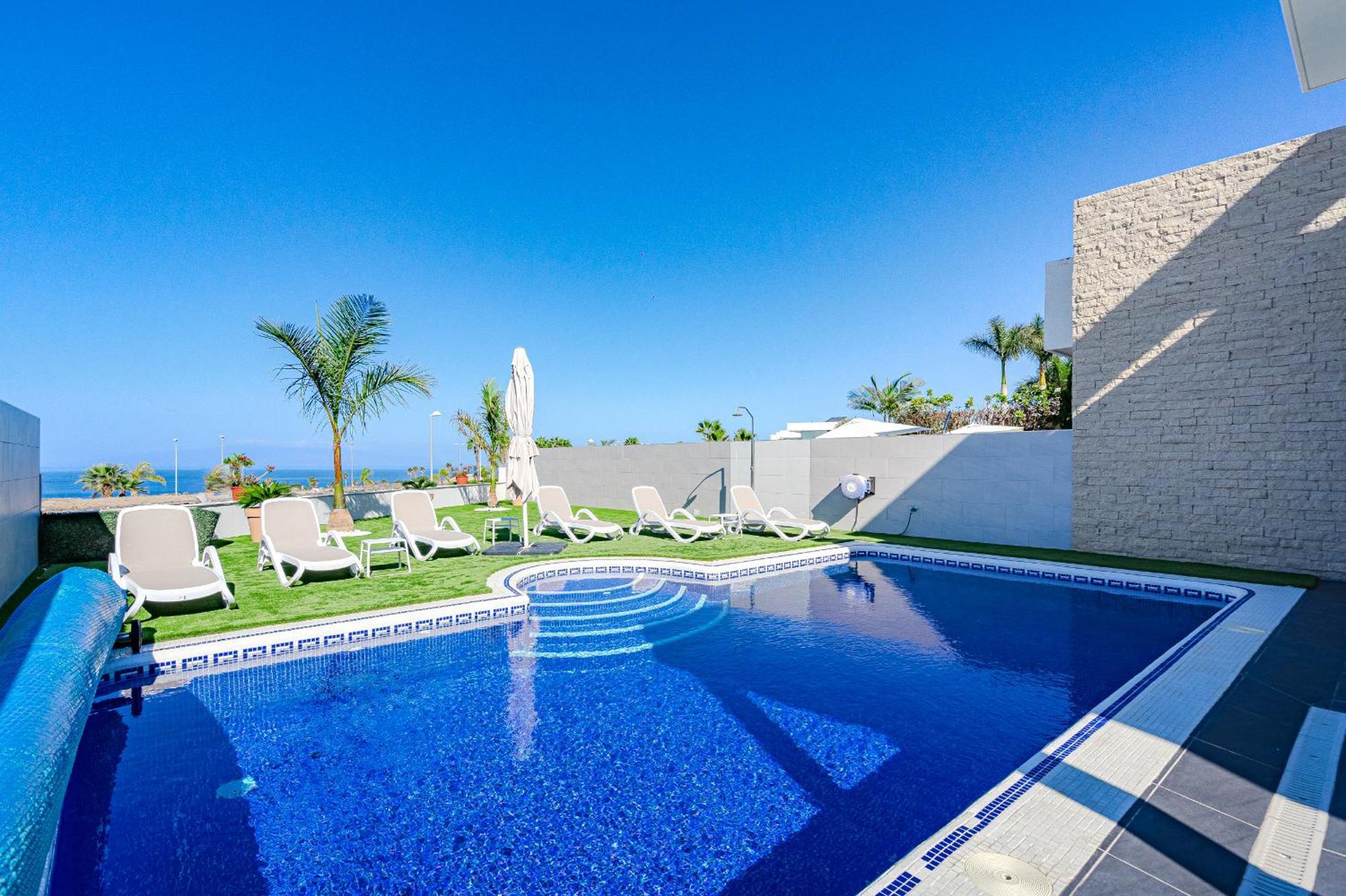 Villa Elisabetta, Luxury Villa With Heated Pool Ocean View In Adeje, Tenerife Costa Adeje  Exterior photo